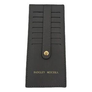 Badgley Mischka 7 Slot Black Card Holder Wallet With Snap Closure. New / sealed